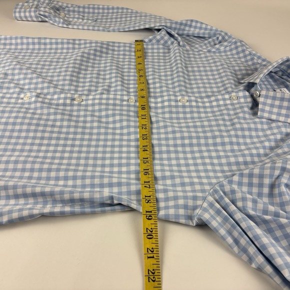Mizzen + Main Mens Shirt M Trim Fit Leeward Blue Label Stretch Medium - Picture 5 of 7